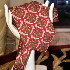 Brooks Brothers Maker Men’s 100% Silk Handmade Tie Fox Grape Cluster Leaves